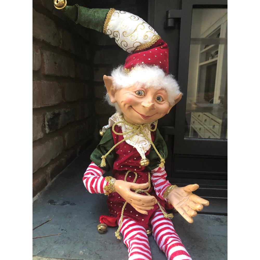 Large Poseable Elf Doll Christmas Decor 34" - Picture 4 of 7